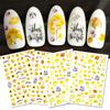12 Sheet/set 3D Nail Stickers Autumn Winter Maple Leaf Transfer Sliders Paper Nail Decals for Manicures Wraps Tip
