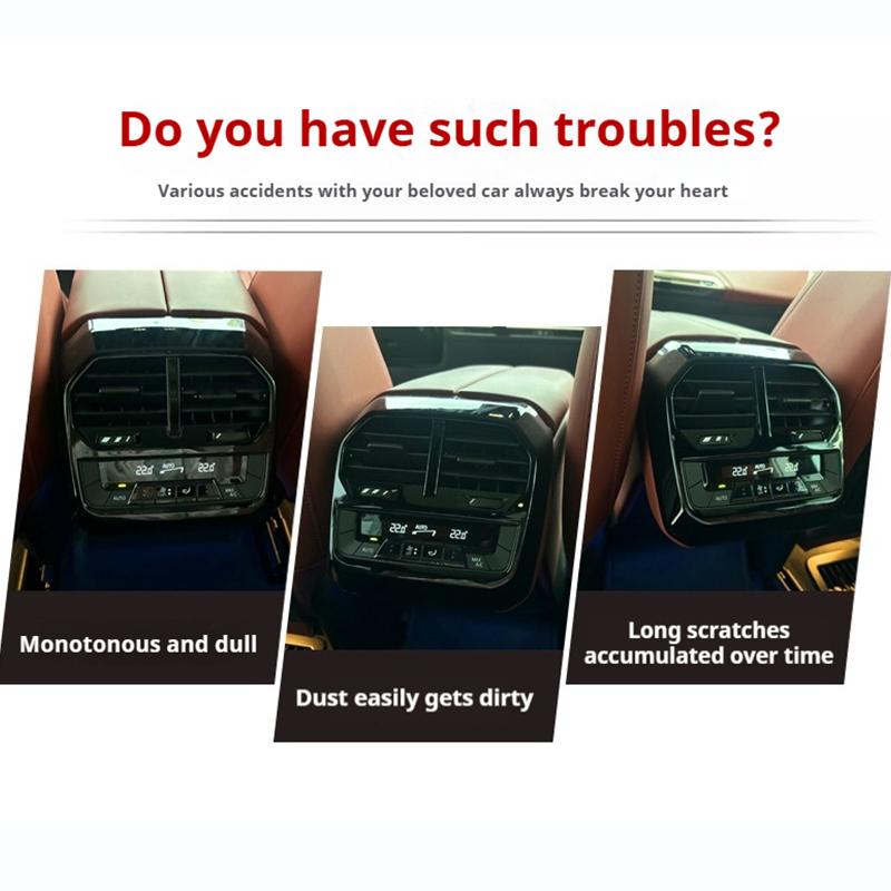 För BMW ix G08 2025-2025 modifiering mittkonsol växelpanel kolfiber mönster interiör växeldekoration biltillbehör