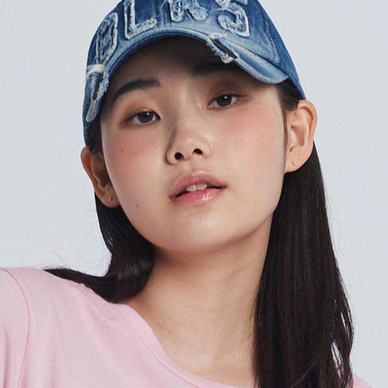 

BLACK SANDS Patch Damage Washed Denim Ball Cap (2 colors) Black Denim_2