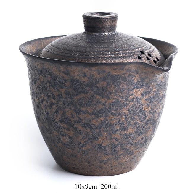 

200 мл Керамический Чайник с Позолоченной Глазурью Винтажный Чайный Набор Кунг-Фу Японский Ручной Чайник