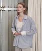 Ssikeoseun Double-Cuffs Stripe Shirts_Blue