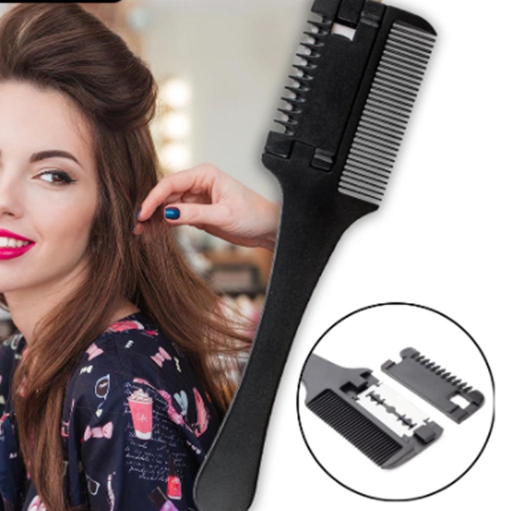 Hair Razor Comb Removable Double Edge Razor Blades Professional DIY Hair Thinning Comb