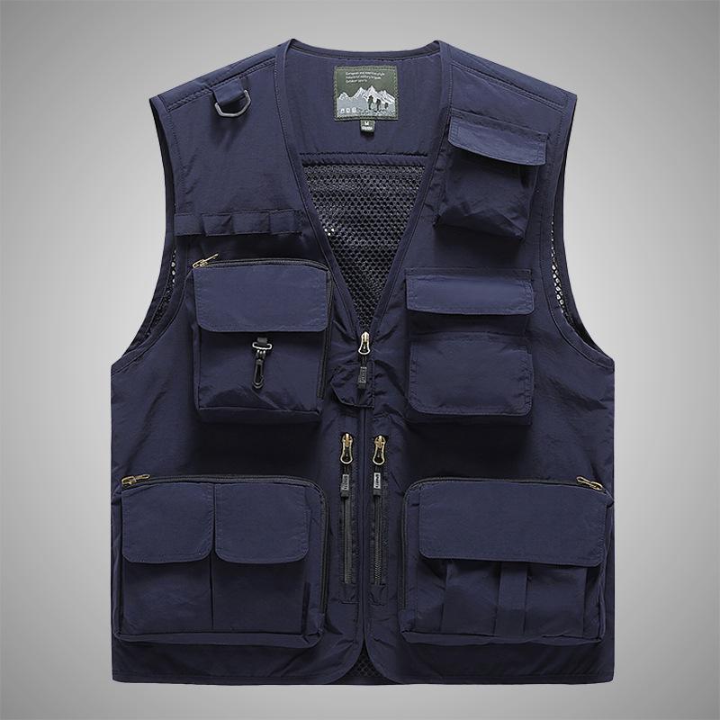 Men's Quick-Dry Multi-Pocket Vest for Fishing, Outdoor Work, Photography, and More - Plus Size Available