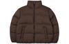 Men's Jacket Down Jackets Unisex Dark Brown Stand Collar Moderate Puffer Jacket