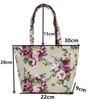 New Fashion Flower Printed Lunch Bag Portable Canvas Handbag Jacquard Zipper Canvas Bag Women