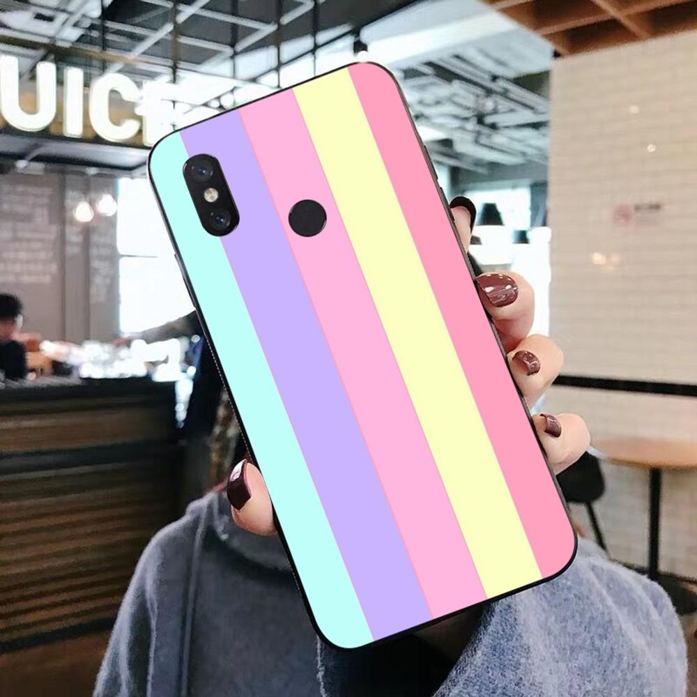 Colorful Rainbow Stripe Phone Case For Xiaomi Mi 5X 8 9 10 11 12 Lite Pro 10T PocoX3pro PocoM3 Note 10 Pro Lite