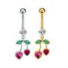 Heart Flower Long Pendant Belly Button Ring For Women Girls Body Piercing Belly Ring Stainless Steel Belly Button Ring