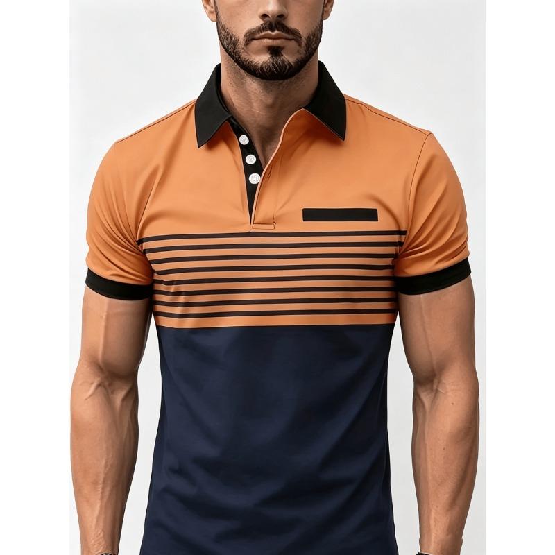 Men's Casual Polo Shirt Digital Printed Short Sleeve Polo