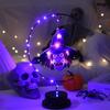 LED Iron Art Witch Shape Lights, Halloween Decor Lights with Spider, Bird & Bat Design