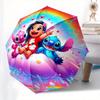 Lilo & Stitch Fully automatic themed umbrella - 8 ribs durable iron frame, tri-fold compact design, perfect as a gift, travel umbrella, unis