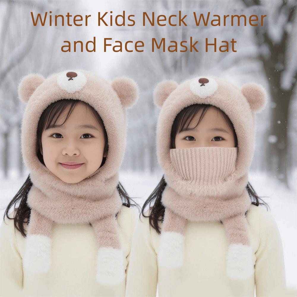 Elastic Kids Snow Beanie Small Bear Kids Woolen Hat Personality Fleece Hat Autumn