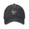 LGBTQ Rainbow Baseball Cap Vintage Distressed Denim Gay Pride LGBT Awareness Ally Snapback Cap Unisex  Outdoor All Seasons Caps