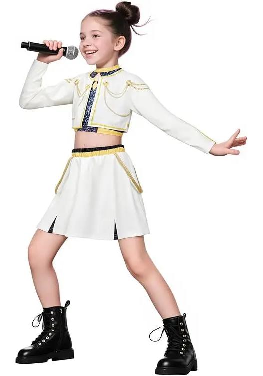 2025halloweenCostume de Cosplay chasseur de démons, Rumi Zoey Mira, Style filles, vêtements de spectacle sur scène pour