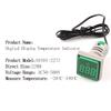 22mm Round Square LED Digital Thermometer Signal Lights Temperature Meter Detector Sensor  -20-199 Celsius 50-500V AC