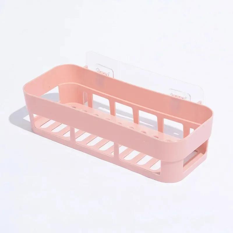 Shower Caddy Plastic Drain Rack Multi Wall-Mounted Purpose Bathroom Storage Shelf Self-Adhesive Shower Organizer Supplies
