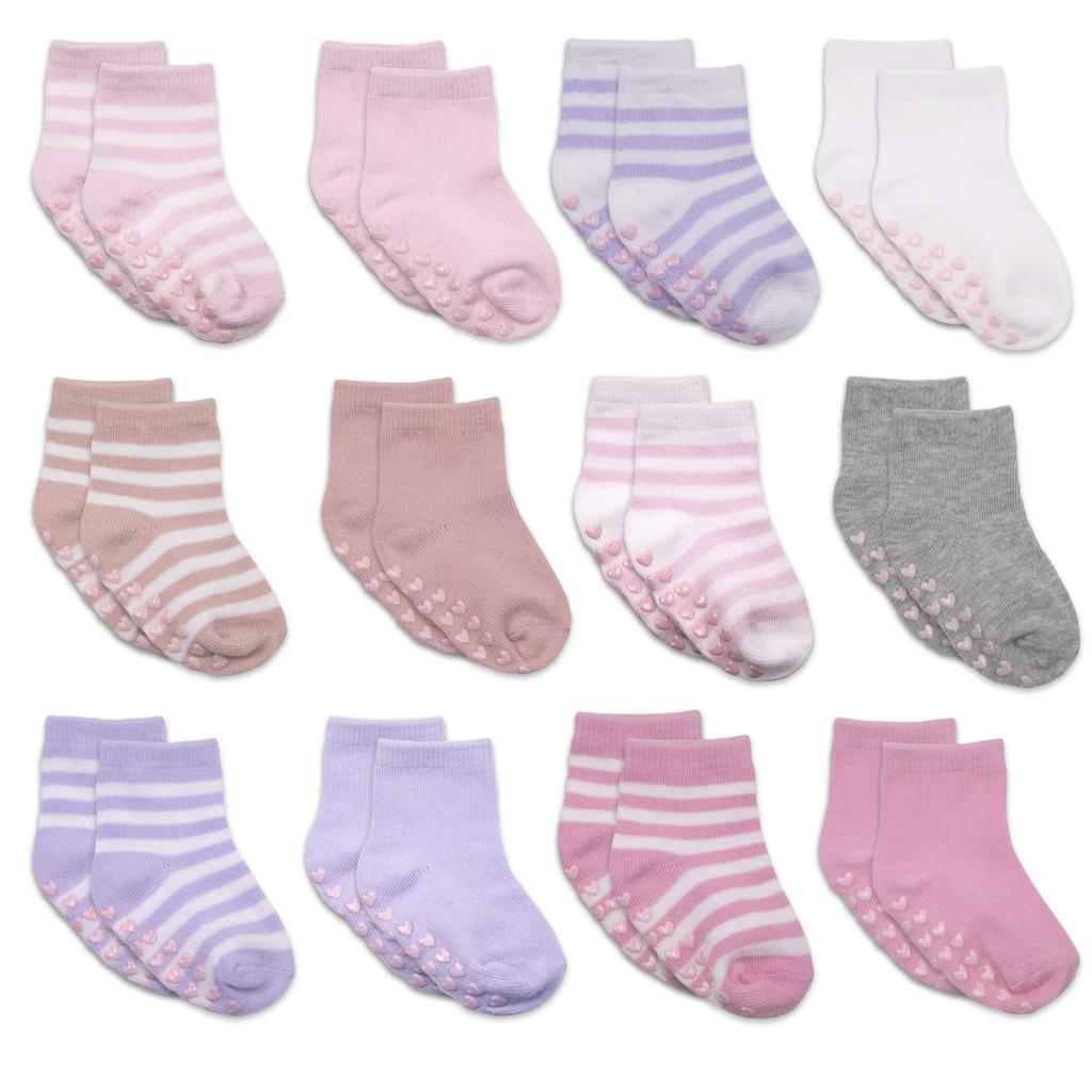 12 Pairs/lot 0 To 4 Yrs Cotton Children's Anti-slip Non Skid Socks For Boys Girl Floor Kid Sock With Rubber Grips Four Season