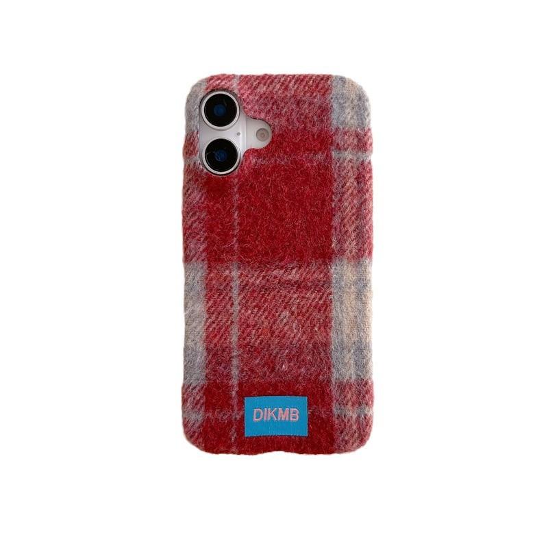 

Ретро клетчатый бархатный чехол для телефона для iPhone 15, iPhone 16, iPhone 17 Pro Max iPhone 17 Pro Max