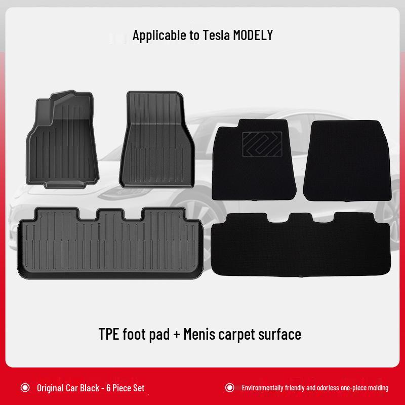 TPE Car Floor Mats for 2025 Tesla Model Y3 New Editions