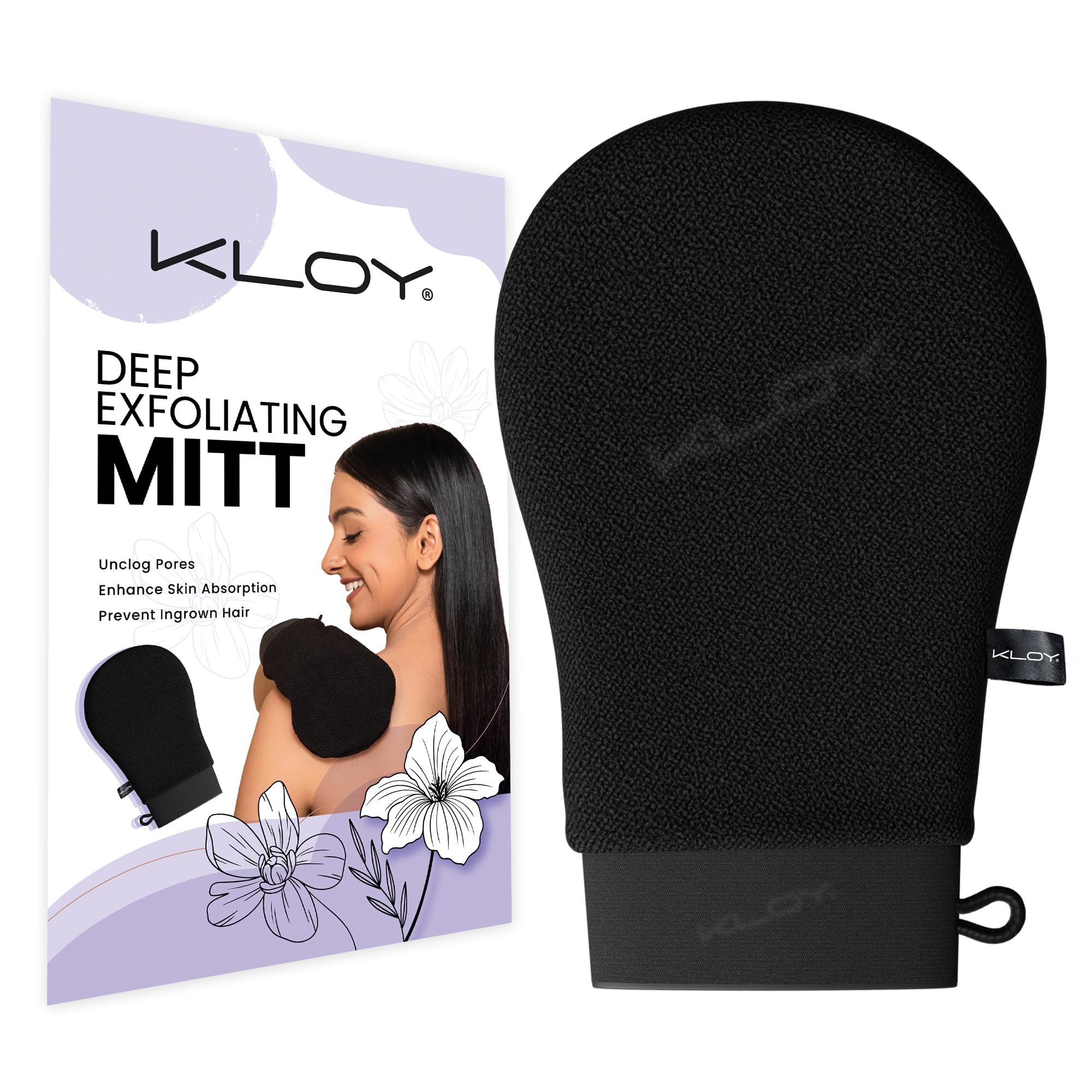 

KLOY Bathing Mitt/Glove for Exfoliation, Body Scrubber, Made of Viscose Rayon Fiber