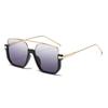 Non-polarized Men's Elegant Semi-Rimless Metal Fashion Sunglasses - Trendy Double Bridge Half Frame Design
