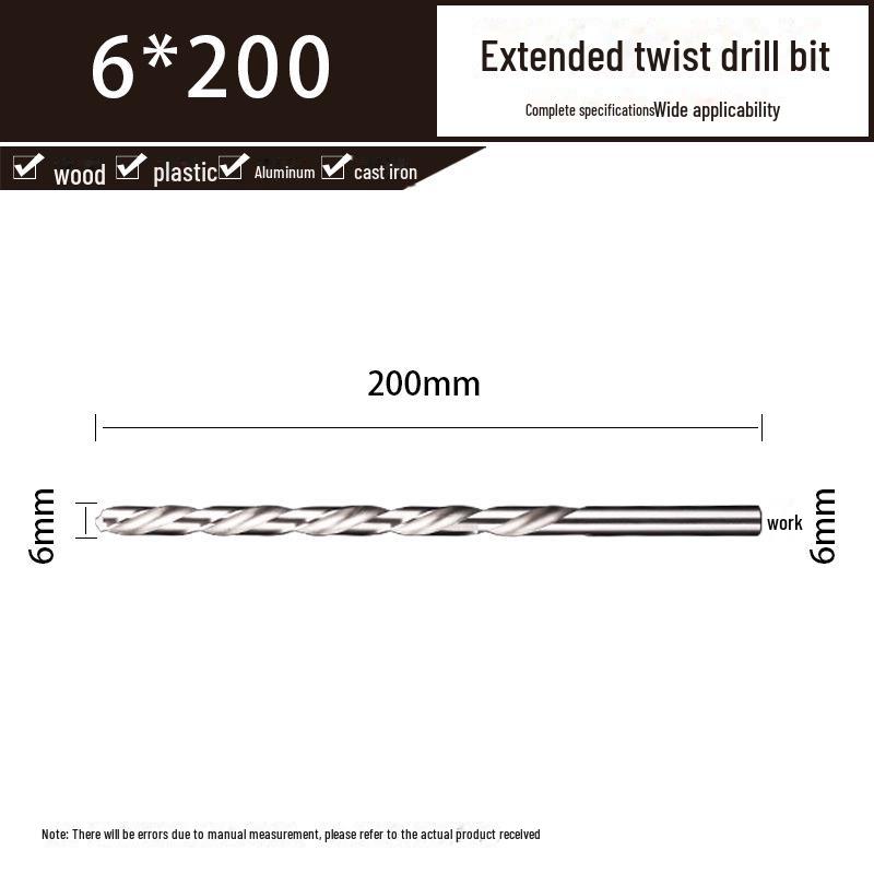 Hongding Extra Long HSS Twist Drill Bit - 4mm X 160/200/300mm