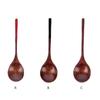 Japanese Style Spoon Solid Wood Tableware Log Wooden Spoon Portable Round Lipstick Handle Small Spoon
