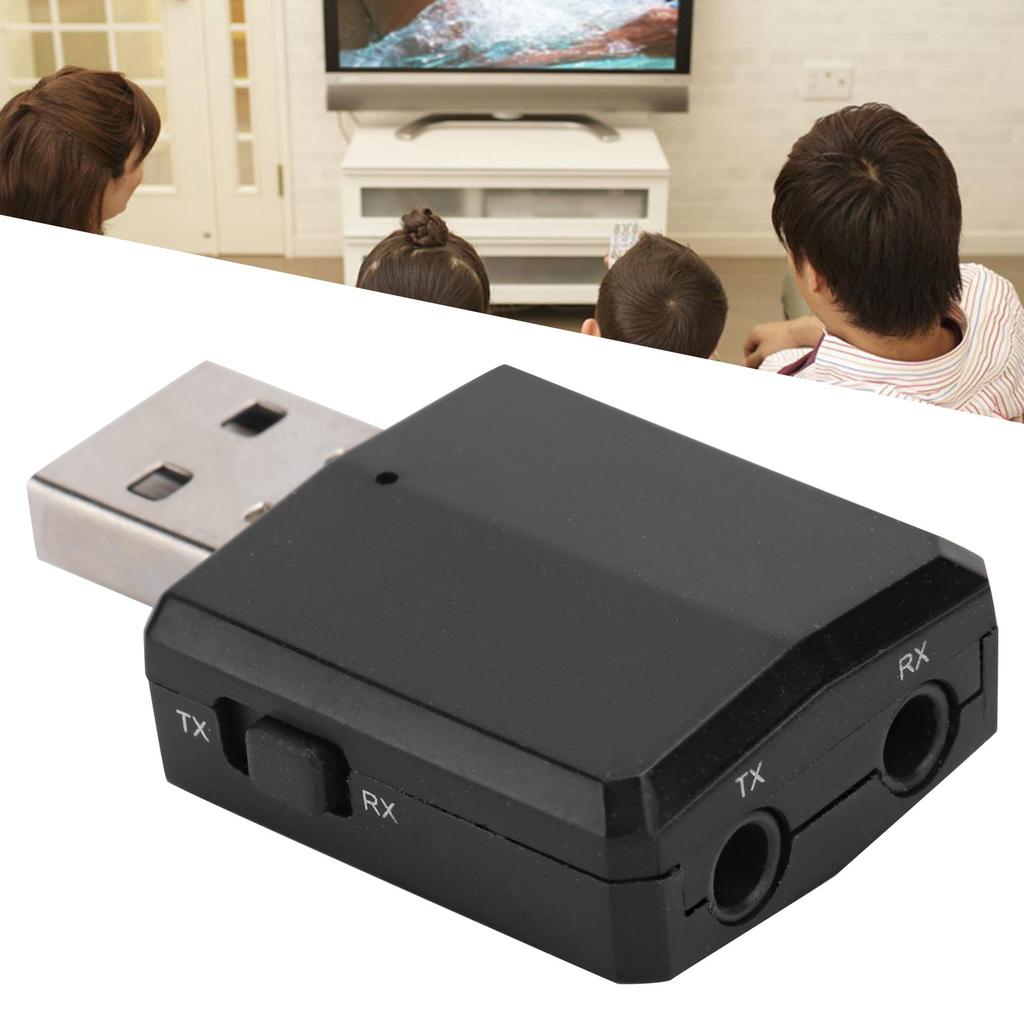 Bluetooth5.0 Audio Receiver Transmitter USB Sound Card 3 IN 1 AUX RCA 3.5MM Socket Adapterblack