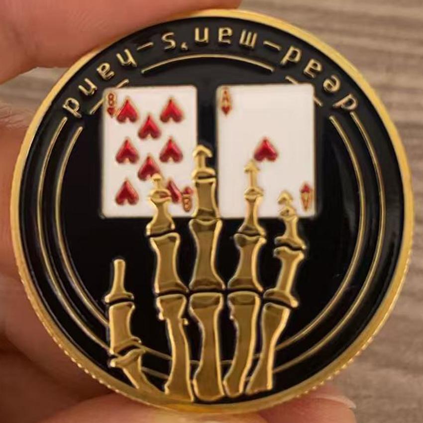 Poker Card Guard Protector Poker Card Metal Souvenir Lucky Coin Poker Game Hold em Accessories Chip Casino Coin Collectible Gift