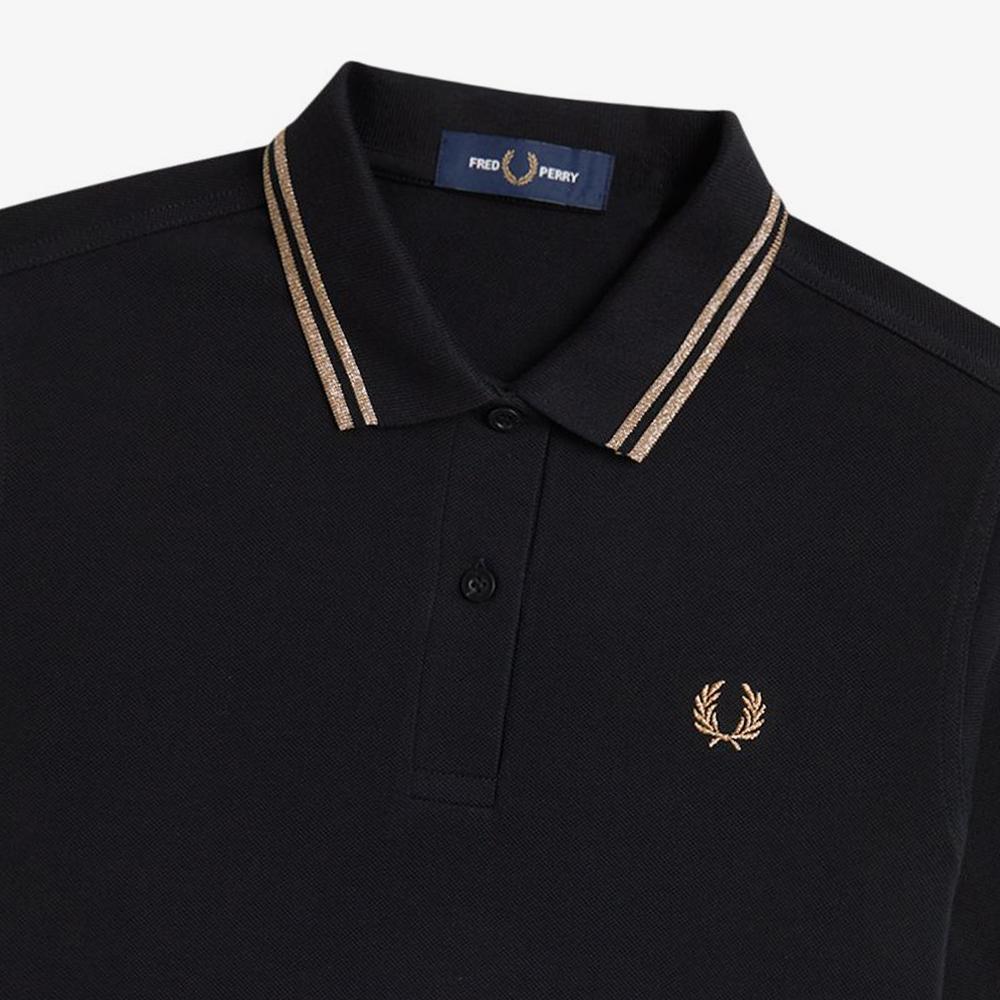 FRED PERRY [G3600] Twin Tip Fred Perry Shirt - Black/Gold Afpf2433600-X72