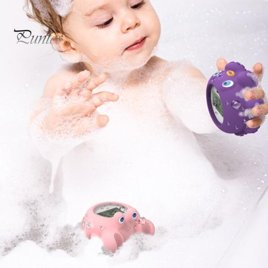 Kids Bath Thermometer Cartoon Duck/Crab/Whale/Octopus Shape Water Temperature Measuring Tool Precise Measurement Waterproof Thermometer Shower