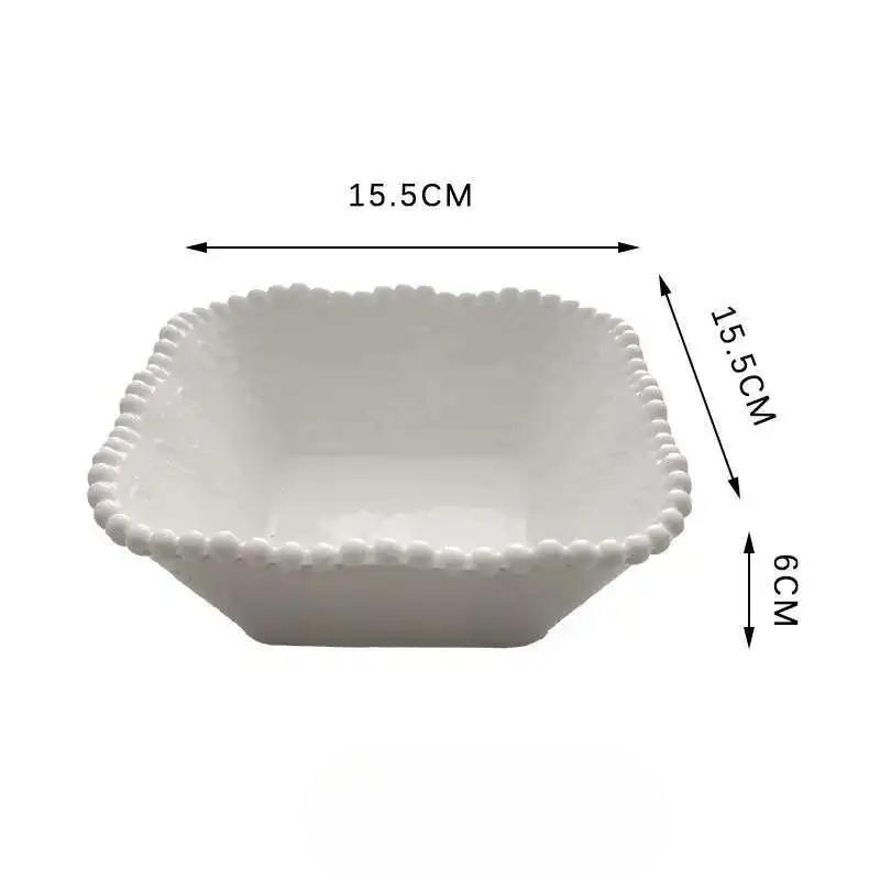 Ceramic Pearl Plate Breakfast Sense Dessert Bow Bread Dish Tableware