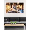 A canvas painting of a tiger poster living room decorative printed wall art painting frameless