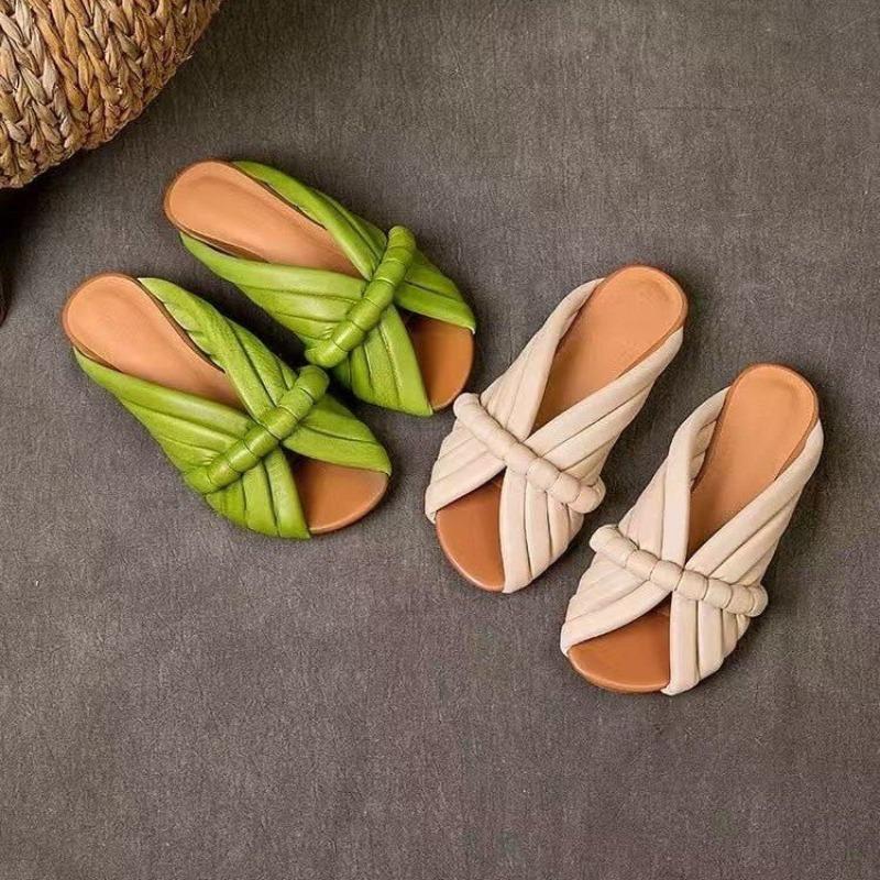 Fashion Ladies Shoes 2025 New Peep Toe Women's Slippers Summer Outdoor Beach Light Comfortable Rome Best Seller Flat Slippers Zapatos
