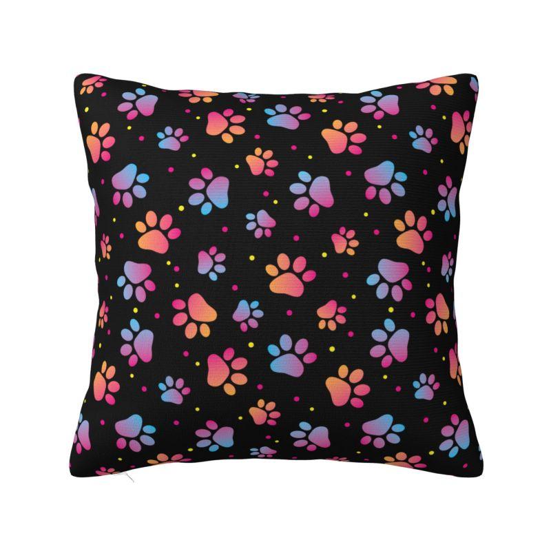 

Dog Paw Footprint Checked Pattern Throw Pillow Covers Decoration Cushions Cover For Sofa Chair Square Polyester Pillowcas 30x30cm 12x12in