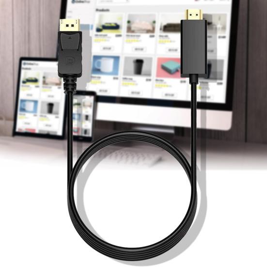 Converter Cable High Output Plug Play Clarity Stable DP to HDMI-compatible 1080P PVC