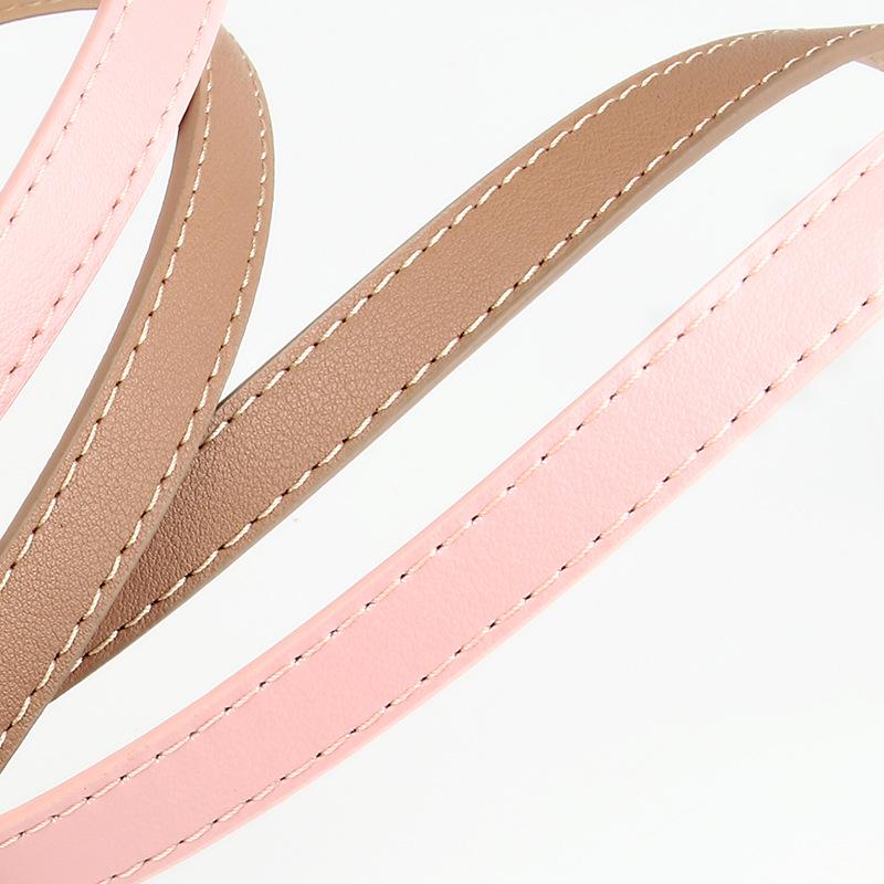 Korean Style Multicolor Alloy Pin Buckle Thin Waist Belt for Women's Fashion Dresses and Sweaters