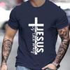 Vintage Jesus Letter Tshirt 3d Cross Printed Casual Tops Summer Street Unisex Clothes Trend Street Crew Neck Short Sleeves