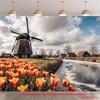 2D Holland Windmill Backdrop for Travel, Nature or Spring Festival Photoshoot