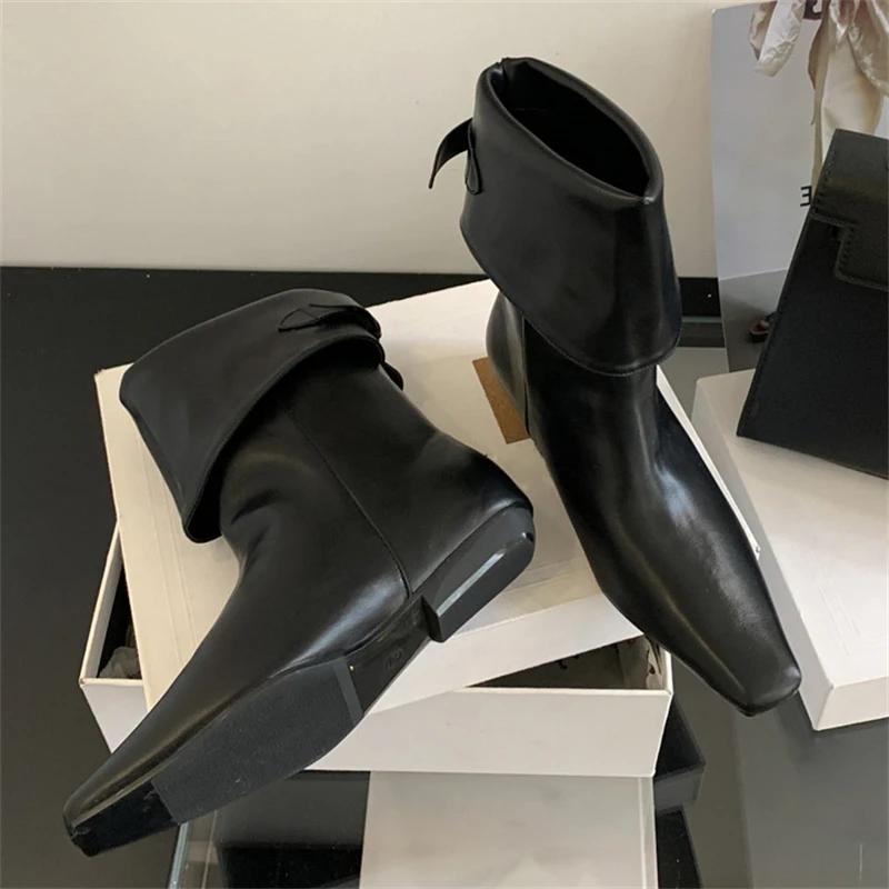 Fashion Eilyken Cosy Soft Leather Belt Buckle Women Ankle Boots Spring Autumn Short Booties Concise Square Low Heels Casual Shoes