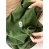 Stylish Green Knit Sweater: Unique Korean Design Long-Sleeve Coat for Women, Autumn/Winter 2025 Collection