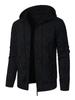 Men's Casual Jacquard Knit Hoodie Cardigan