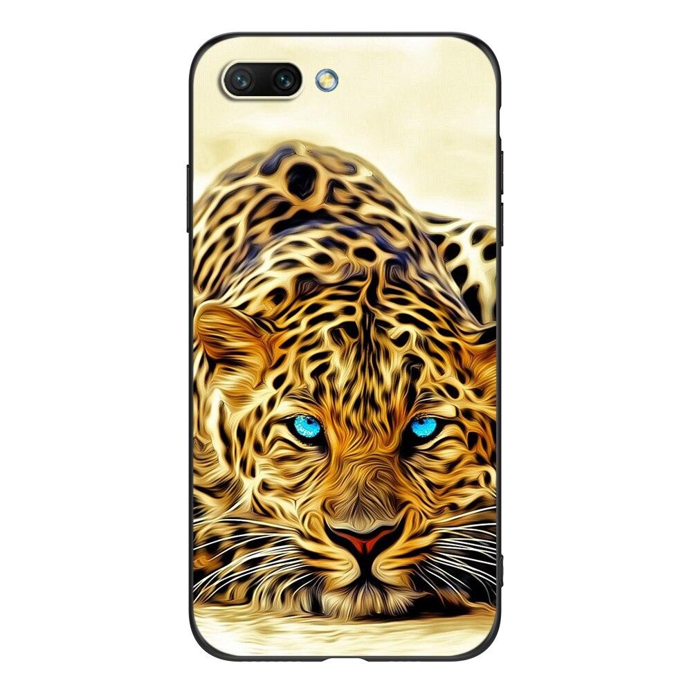 For Honor 10 Case Soft Silicon Phone Back Cover for Huawei Honor 10 Case Etui Coque Black Tpu Case Lion Wolf Tiger Dragon