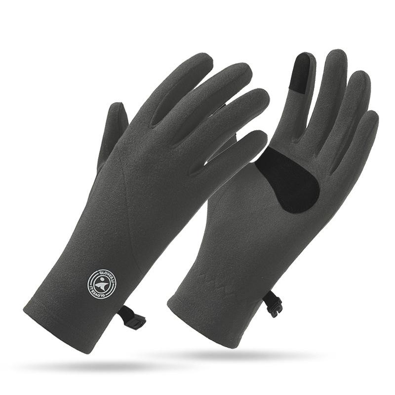 WRELS Winter Warm Cycling Gloves Windproof Outdoor Sports Skiing Thermal Gloves Anti-Cold Anti-Slip Touchscreen Driving Gloves серый