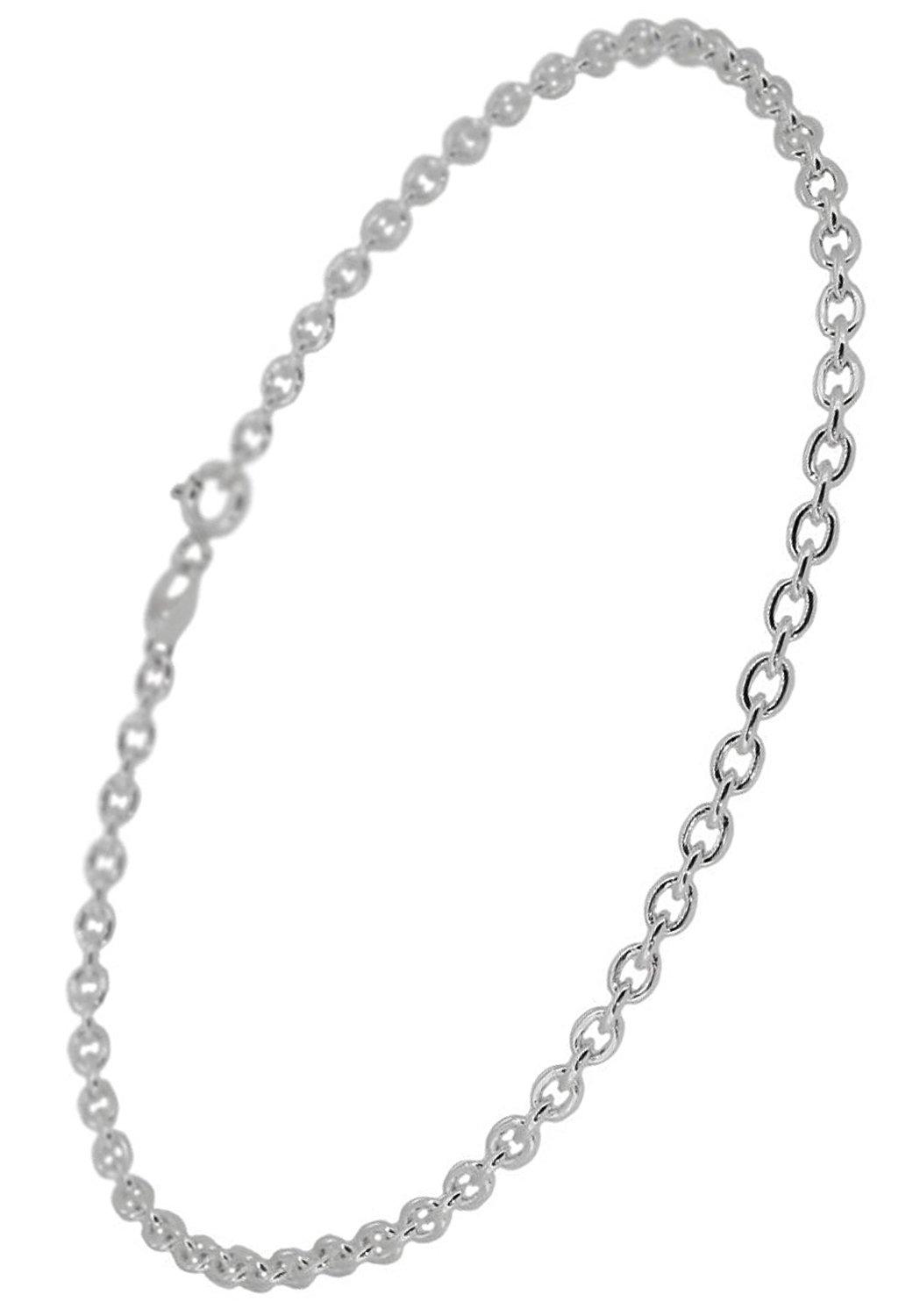 

[Shinjuku Gin no Kura] Basic Azuki Chain Silver 925 Anklet, 24-25cm (25cm), Simple Silver Ankle Chain for Men