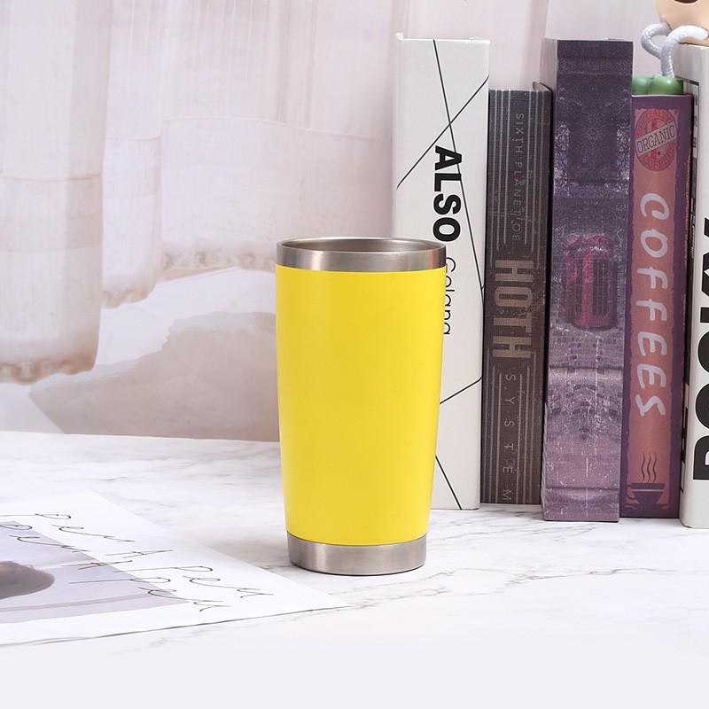 20oz Stainless Steel Vacuum Insulated Travel Mug With Push Lid Double Wall Car Cup Hot Cold Drinks