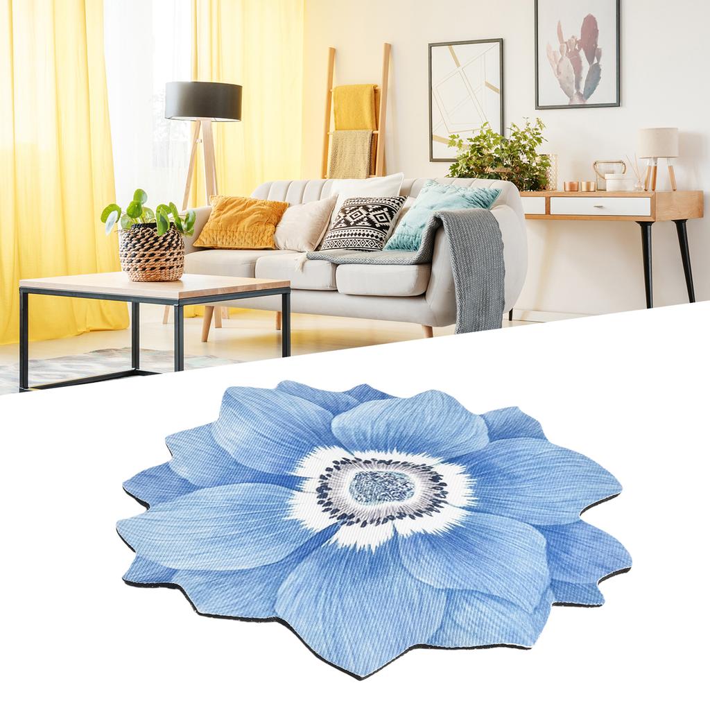 1pc Non-slip Flower Carpet Chinese Style Lotus Floor Mat Bedside Blanket Cloakroom Mat 40x40cm Home Living Room Decoration