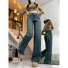 Women’s 2024 Retro High Waist Fleece Lined Flare Jeans - Plus Size Slimming Wide Leg Winter Pants