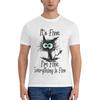 It's Fine I'm Fine Everything Is Fine Funny catActive T-Shirt boys animal print shirt custom t shirts oversized t shirts