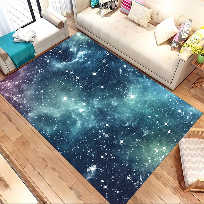 Space Stars Crystal Velvet Office Chair Mat Area Rug - Non-Slip, Floor Mat, Office Desk Chair Rugs,Christmas Gift-1106110