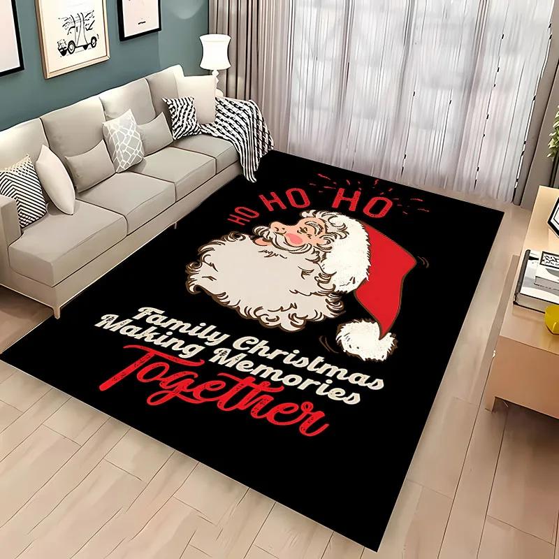 Christmas Theme Soft Carpet, Living Room Bedroom Home Decor Carpet Garden Lawn Carpet Kitchen Kids Bedroom Mat New Year Present